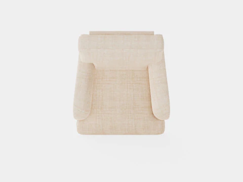 Howard Luxury Armchair Beige 3D Model