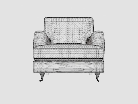 Howard Luxury Armchair Beige 3D Model