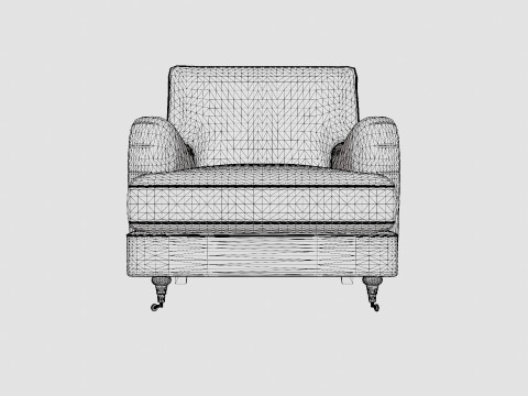 Howard Luxury Armchair Gray 3D 모델