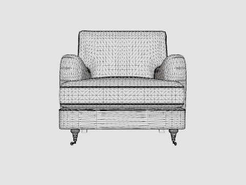 Howard Luxury Armchair Gray 3D Model