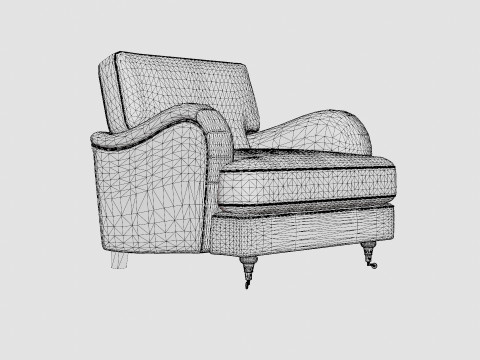 Howard Luxury Armchair Gray 3D 모델