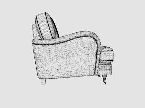 Howard Luxury Armchair Gray 3D Model