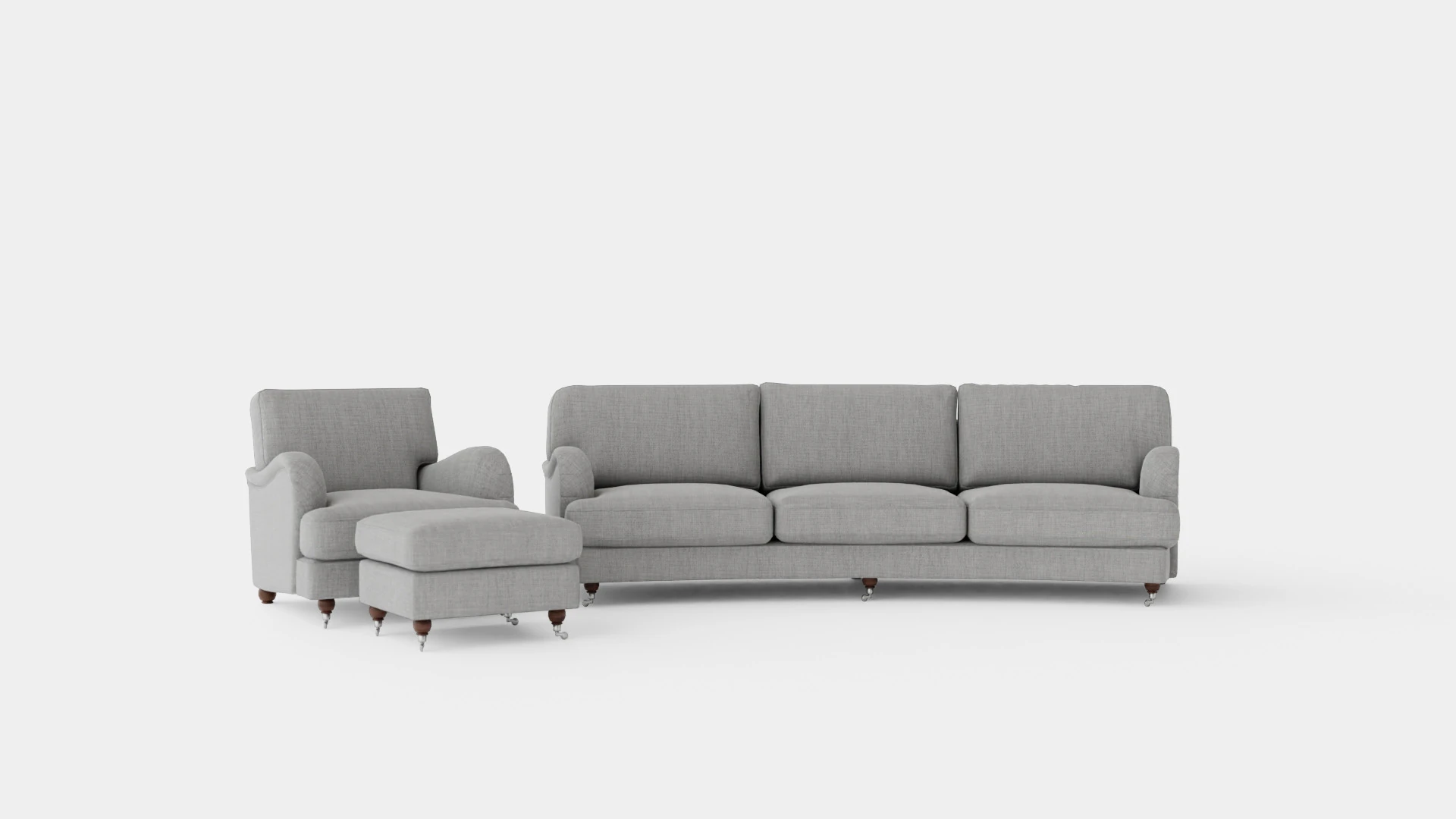 Howard Luxury Sofa Group Slung 4 Seater Armchair Footstool 3D Model .c4d .max .obj .3ds .fbx .stl .blend 