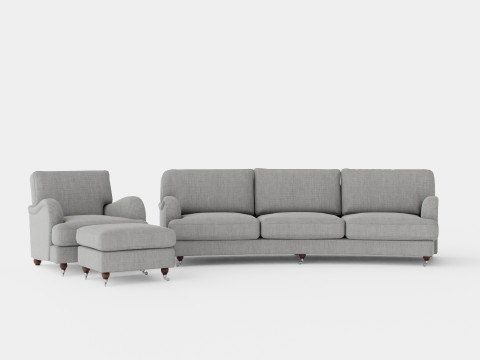Howard Luxury Sofa Group Slung 4 Seater Armchair Footstool Modèle 3D
