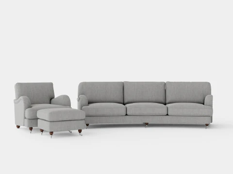 Howard Luxury Sofa Group Slung 4 posti poltrona poggiapiedi Modello 3D