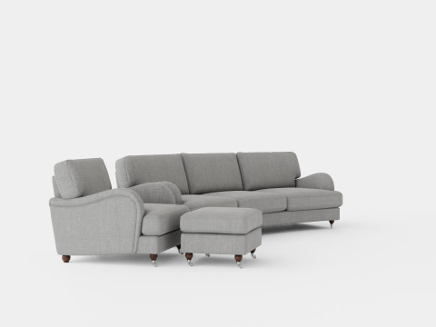 Howard Luxury Sofa Group Slung 4 Seater Armchair Footstool 3D Model