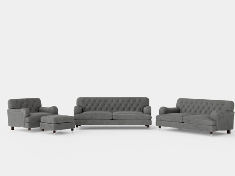 Howard Riviera Sofa Group 2 Seater 3 Seater Armchair Footstool 3D Model