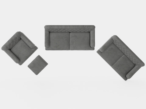 Howard Riviera Sofa Group 2 Seater 3 Seater Armchair Footstool 3D मॉडल
