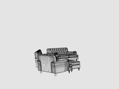 Howard Riviera Sofa Group 2 Seater 3 Seater Armchair Footstool 3D मॉडल