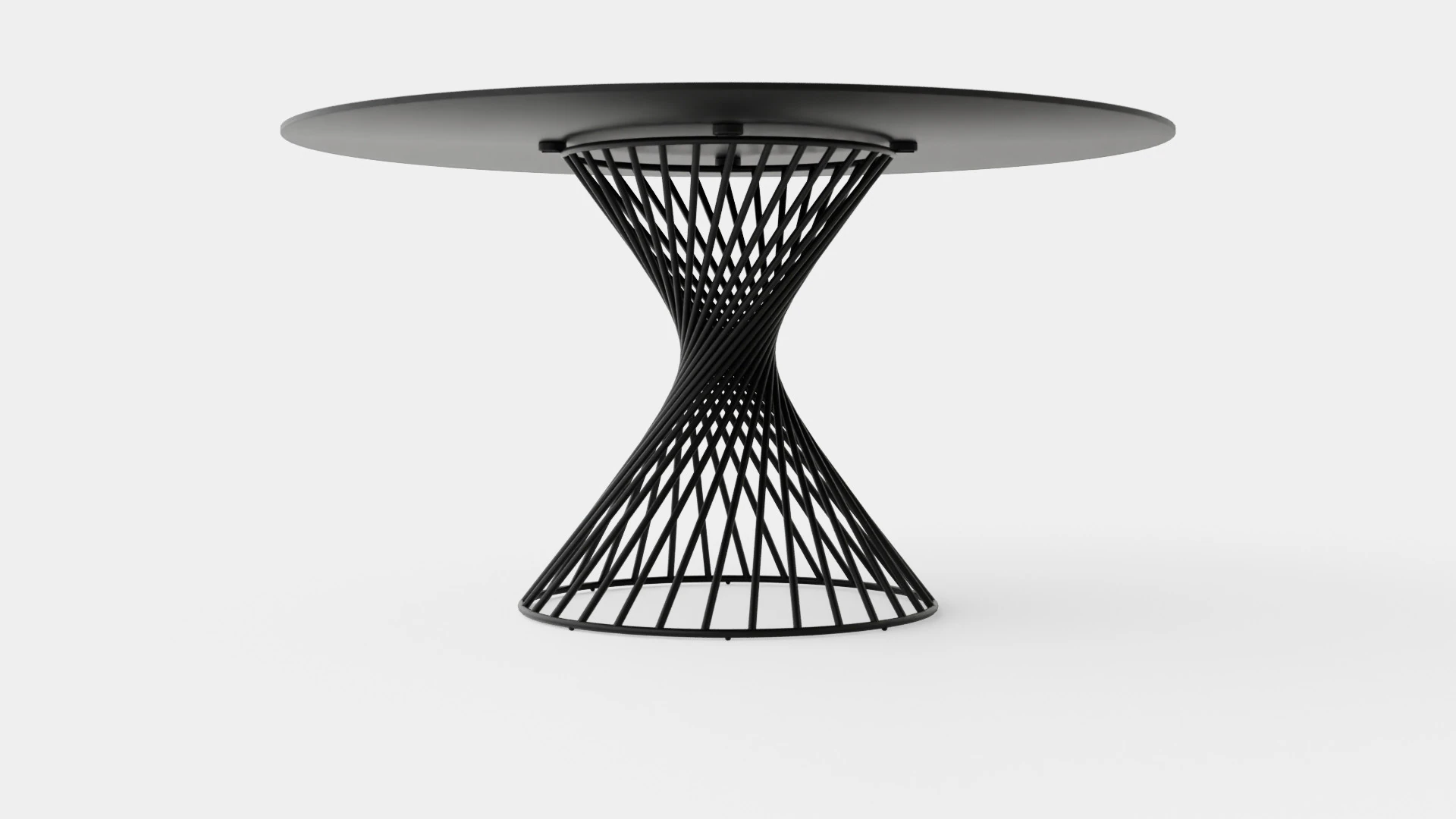 Iggy Dining Table Round Glass Gray 3D Model .c4d .max .obj .3ds .fbx .stl .blend