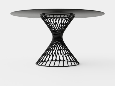 Iggy Dining Table Round Glass Gray Modelo 3D