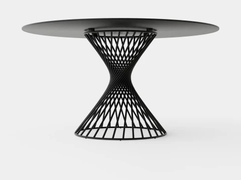 Iggy Dining Table Round Glass Gray 3D Model