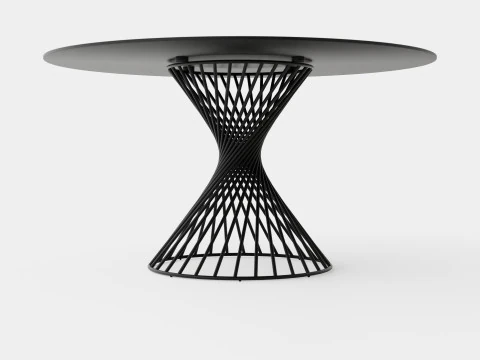 Iggy Dining Table Round Glass Gray 3D Model