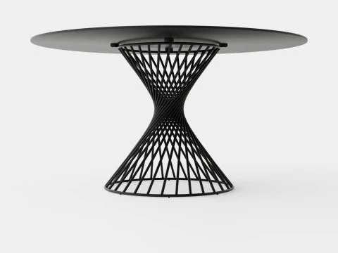 Iggy Dining Table Round Glass Gray 3D Model