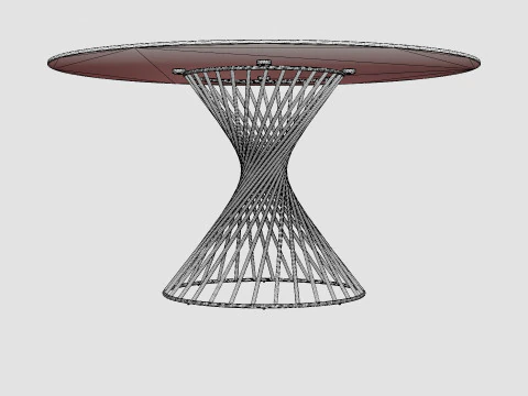 Iggy Dining Table Round Glass Gray 3D Model
