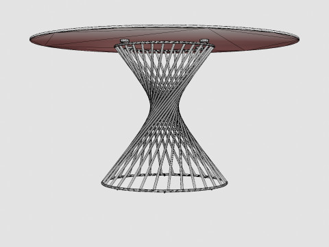 Iggy Dining Table Round Glass Gray Modelo 3D