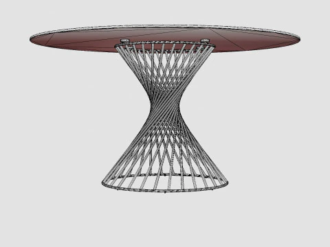 Iggy Dining Table Round Glass Gray 3D Model