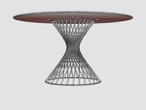 Iggy Dining Table Round Glass Gray Modelo 3D