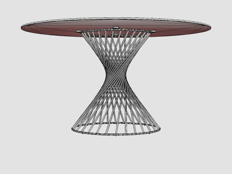 Iggy Dining Table Round Glass Gray 3D Model