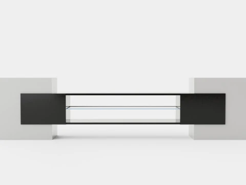 Incastro TV Bench White Black 3D Model