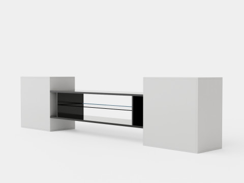Incastro TV Bench White Black 3D मॉडल