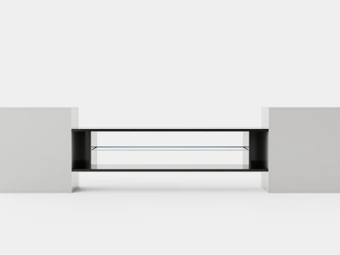 Incastro TV Bench White Black 3D Model