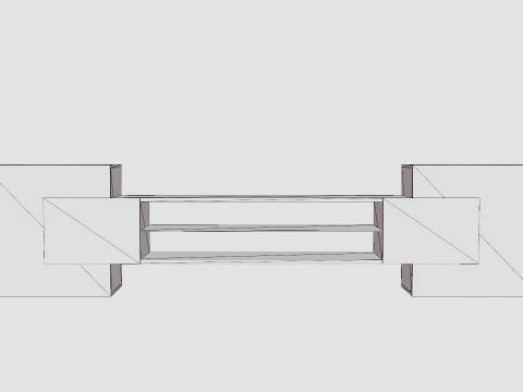Incastro TV Bench White Black 3D Model