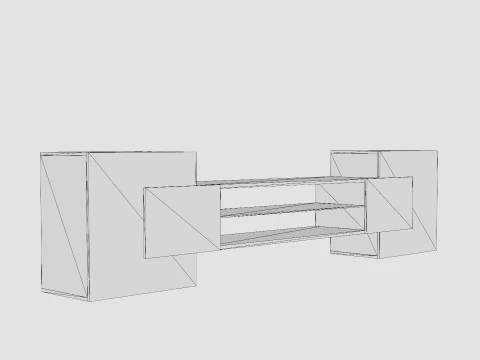 Incastro TV Bench White Black 3D Model