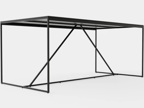 Table &agrave; manger Indy Verre M&eacute;tal Modèle 3D