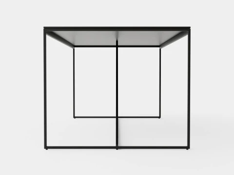 Indy Dining Table Glass Metal 3D Model