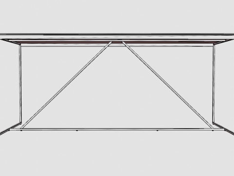 Indy Dining Table Glass Metal 3D Модель
