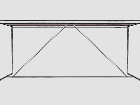 Indy Dining Table Glass Metal 3D Model
