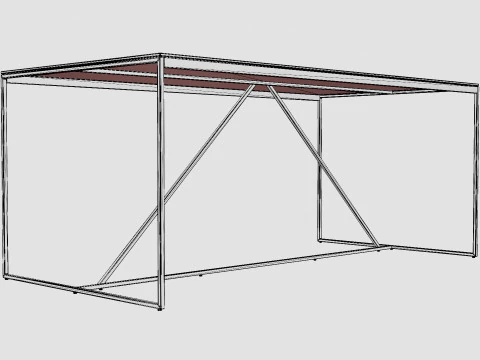 Indy Dining Table Glass Metal 3D Model