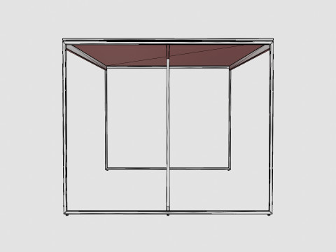 Indy Dining Table Glass Metal 3D Модель