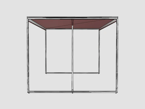 Indy Dining Table Glass Metal 3D Model