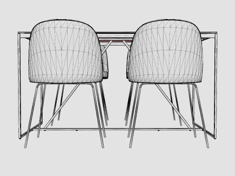 Indy Food Group With 4 Felipe Chair Velvet Black Gray 3D Model