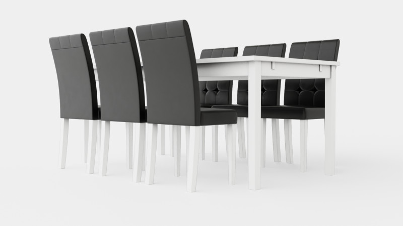 Jasmine Extensionable Food Group With 6 Viktor Chair 3D Model .c4d .max .obj .3ds .fbx .stl .blend