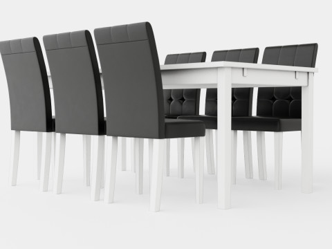 Jasmine Extensionable Food Group With 6 Viktor Chair Modèle 3D