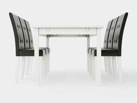Jasmine Extensionable Food Group With 6 Viktor Chair 3D Model