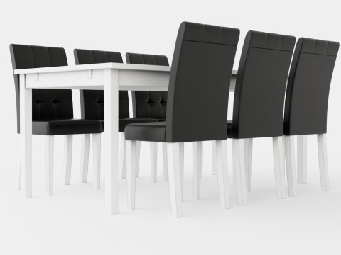 Jasmine Extensionable Food Group With 6 Viktor Chair 3D Model