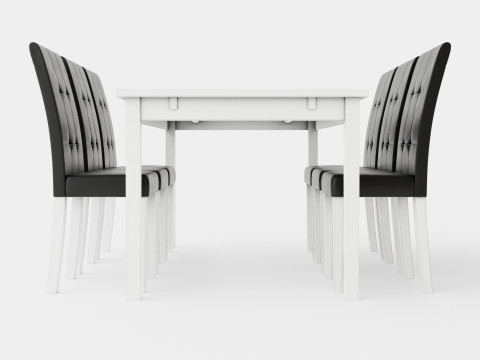 Jasmine Extensionable Food Group With 6 Viktor Chair 3D Model