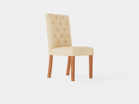 Jenny Dining Chair Beige Wood 3D Model