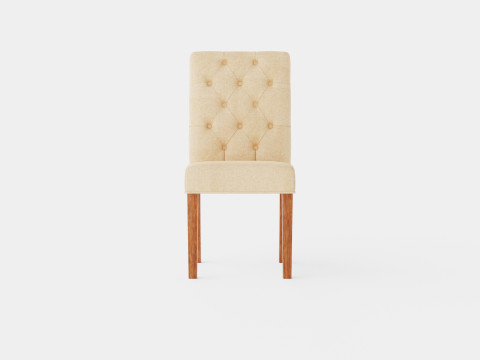 Jenny Dining Chair Beige Wood 3D Model