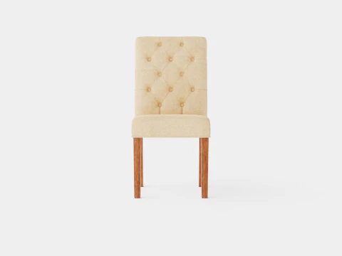 Jenny Dining Chair Beige Wood 3D Model