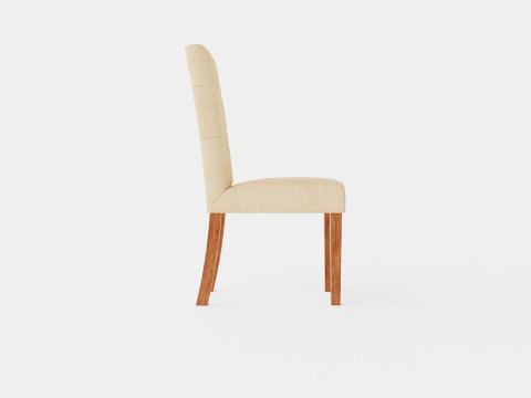 Jenny Dining Chair Beige Wood 3D Model