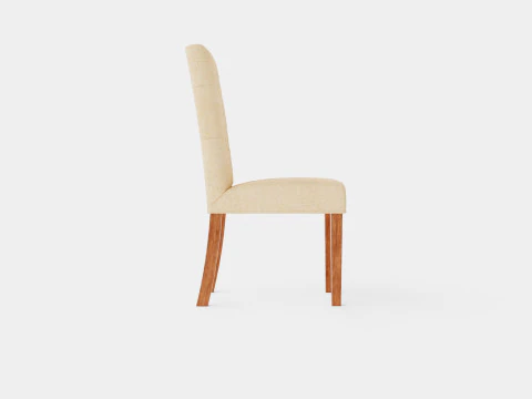 Jenny Dining Chair Beige Wood 3D Model