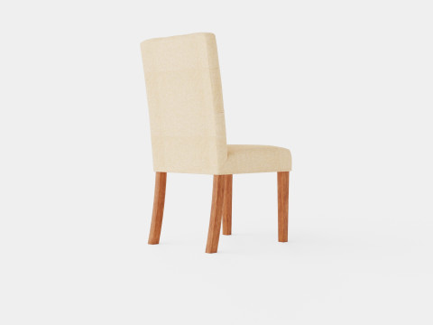 Jenny Dining Chair Beige Wood 3D Model