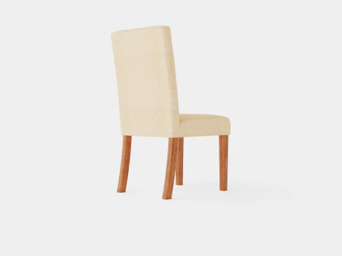 Jenny Dining Chair Beige Wood 3D Model