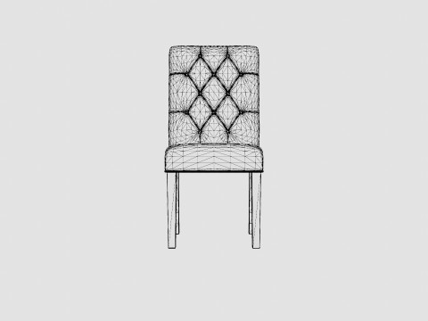 Jenny Dining Chair Beige Wood 3D Model