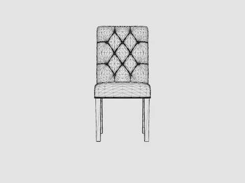 Jenny Dining Chair Beige Wood 3D Model